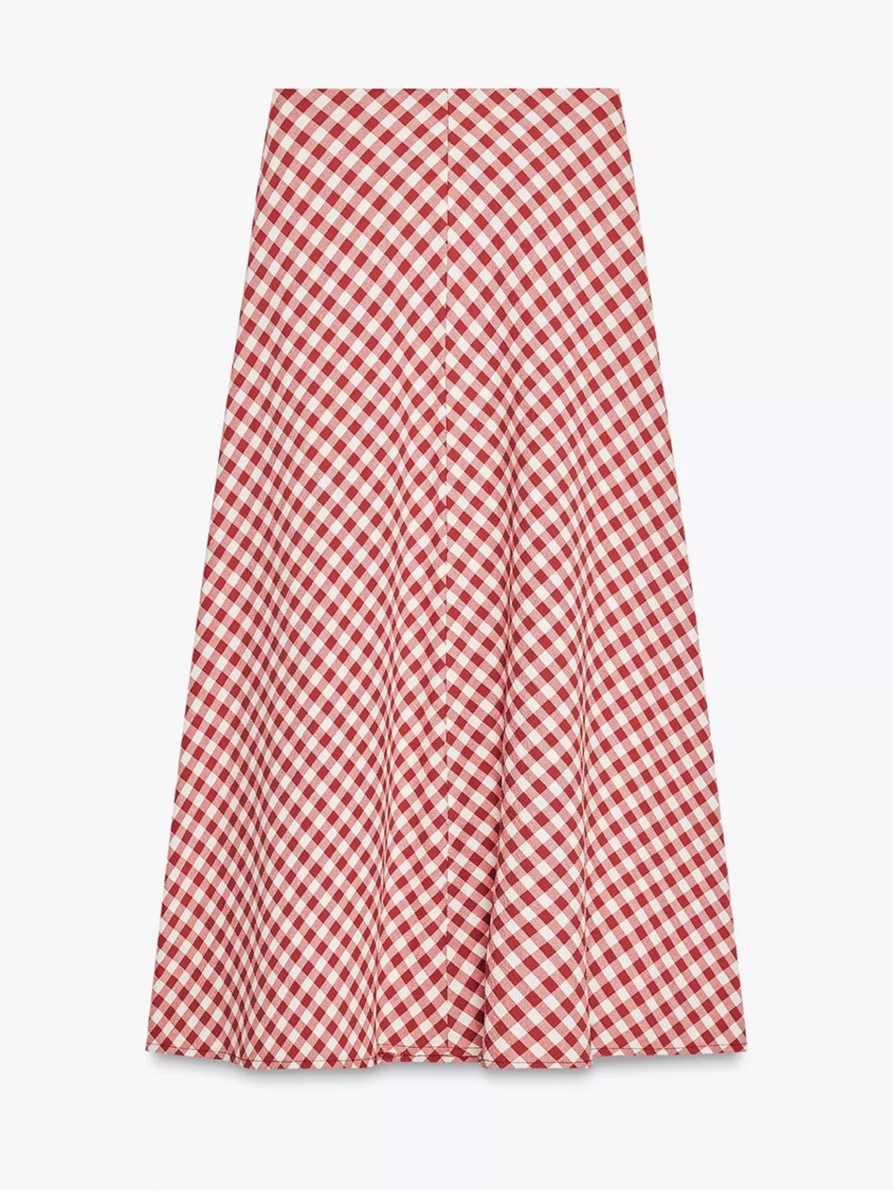 Zara Red Gingham A-Line Skirt. Size M. - Picture 4 of 6